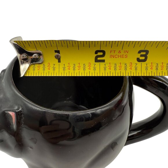 Takahashi Japan 3D Black Tuxedo Cat Coffee Cup Ceramic Tail Handle Paws Base - Picture 12 of 12